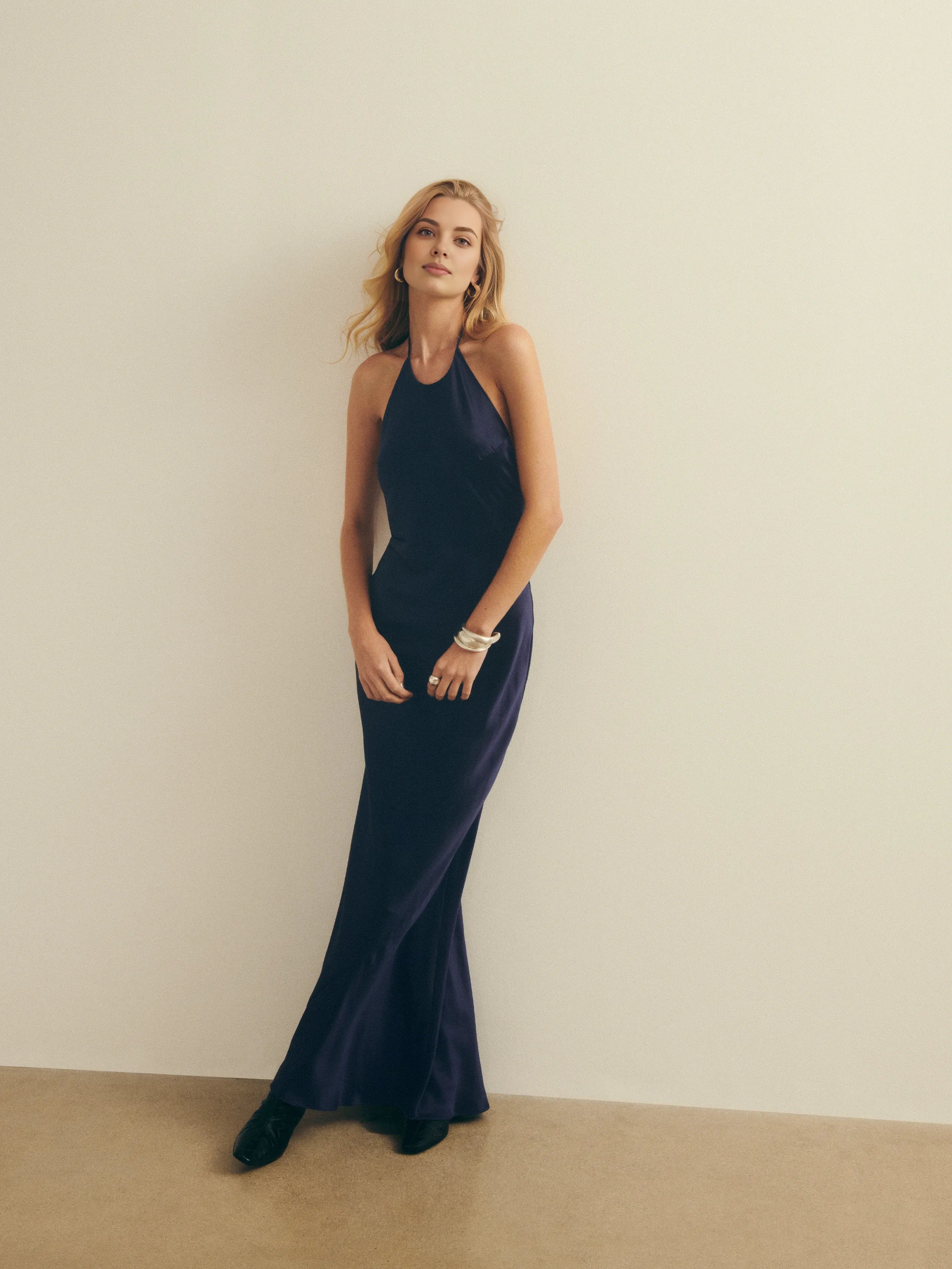 Weitese Dress Simple Round Neck Sleeveless Mermaid Prom Dress Maxi Dress Backless Spaghetti Straps Evening Dress